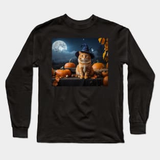 Pretty marmalade  witch cat Long Sleeve T-Shirt